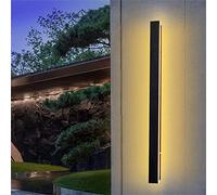 Applique murale extérieure LED étanche, éclairage d'ambiance vers le haut et vers le bas, idéale pour une porte d'entrée, une terrasse ou un couloir. Finition aluminium noir, lumière chaude 3000K, 60