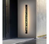 Applique Murale Extérieure LED, Fleurs De Magnolia Applique Murale Extérieure Creuse 39W Appliques Extérieures Noires Étanches 3000K Éclairage Extérieur Pour Villas, Terrasses, Cours, Porches, 115cm