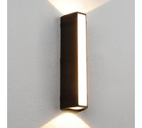 Applique Murale extérieure LED intégrée 3 000 K, imperméable et Lumineuse, Style Moderne, Noire, pour Porche, Patio, Garage