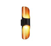 Applique Murale Extérieure Moderne À Led Avec Fixation Étanche, Dotée D'Une Lampe À Éclairage Indirect En Aluminoir Et Or, Pour Porche, Terrasse, Jardin, Villa Ou Entrée. Idéale Pour Ce Type D'Éclaira