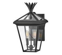 Applique Murale Extérieure Noire IP44 2x E14 H: 46 Cm Vintage Verre Aluminium