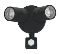 Applique murale extérieure noire LED avec détecteur 4000K IP44 720lm