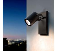 LEDKIA LIGHTING Applique Murale Extérieure Orientable Aluminium 1 Spot Midway Noir GU10