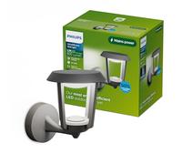 Applique murale extérieure Philips Nuvy, 800 lm, 2700 K, PowerShield, IP44 résistante aux intempéries, durable, aluminium, LED intégrée, gris anthracite