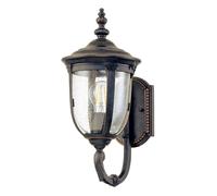Applique murale d'extérieur, lanterne, luminaire de cour, balcon, E27, verre transparent, aluminium, bronze