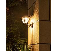 Applique Murale extérieure Solaire, Lampe Murale étanche à Trois Tons de contrôle de la lumière IP55, télécommande à économie d'énergie LED Patch Cour