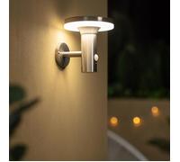 LEDKIA LIGHTING Applique Murale LED Extérieure Solaire Inox Helios avec Détecteur de Présence PIR 4000K Blanc neutre