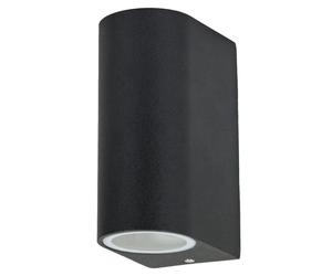 Applique murale exterieure terrasse aluminium up down applique murale exterieur noir exterieur porte d'entrée, changement de couleur dimmable avec télécommande, 2x RGB LED 4W 220lm 3000K, LxH 6,5x14,5