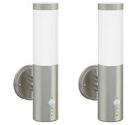 Applique murale extérieure - vidaXL - Argenté - Acier inoxydable - 15x7,5x33 cm - IP44 - Détecteur de mouvement