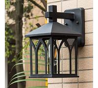 Applique Murale Extérieure Vintage Abat-Jour En Verre Creux E27 Applique Murale Rustique Lumière De Jardin Étanche Antirouille En Aluminium Métal Noir Or Applique Murale Décoration Balcon Porche Bar