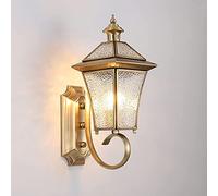 Applique Murale Extérieure Vintage Applique Murale Extérieure Étanche Luminaires Extérieurs en Laiton Lumière Verre Rustique LED Lanterne Murale E27 Antique Villa Patio Parc Jardin Lumières (Color :