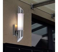 Applique murale d'extérieur applique murale de jardin en acier inoxydable applique murale entrée de maison, opale argentée, 1xE27, LxlxH 10,2x13x49,8 cm