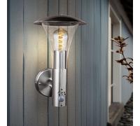 Applique Murale Feu Avant Extérieur Lampe de Jardin Détecteur de Mouvement Inox
