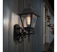 Applique Murale Feu Avant Lanterne Lampe D'Extérieur Jardin Aluminium Noir Glas