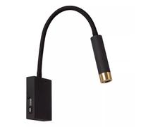 Applique Murale Flexible Noir Or Hall Cuisine USB G9 2700 K Bureau