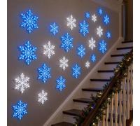 Applique Murale Flocon de Neige LED - 12pcs 3D Décoration Murale de Noël | Design 3D en forme de cristal - Lumière LED bleue et blanche - Télécommande - Idéal pour la chambre, le salon et les fêtes