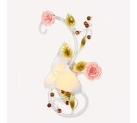Applique Murale Florale Pastorale rétro Romantique Rose Applique Murale Lampe Couloir décoration Appliques murales pour Salon Chambre Chevet Art éclairage, E14 (43 × 24 cm), B fabriqué en Chine