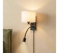 Applique murale Florens Lindby, dimmable, blanc, Salon / Salle à manger, Textile / Tissu / Soie, Moderne, Applique Murale Tissu