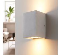 Applique murale Gerda Lindby, dimmable, gris, Couloir, Béton, Moderne, Applique Murale