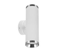 Applique Murale GU10 H: 17 Cm Petite 2-Flamme Haut Bas Blanc Chrome Métal