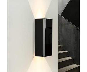 Applique murale GU10 intérieure, Lampe de couloir murale, Noir, Éclairage indirect mural, Luminaires Up and Down intérieurs, Lampe murale, Applique murale chambre, Cage d'escalier, Lumière de couloir
