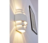 Applique murale Handan dorée à effet Up & Down à peindre, arc de cercle avec dénivelés artistiques haut et bas, Lampe moderne pour salon/salle à manger/couloir, E27, effets lumineux, sans ampoules