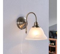 Lindby Applique Murale Hanna à intensité variable (Antique, Classic) en Blanc Verre e. a. pour Salon & Salle manger (1 lampe,à E14) Lampe Eclairage Luminaire Mural