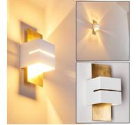 Applique murale - HOFSTEIN - Tora - Métal blanc et or - Interrupteur intégré - Effet Up & Down