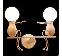 Applique murale - Humanoïde Créatif 2 têtes - Blanc - Métal antirouille - 2×E27 60W