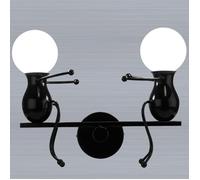 Applique murale - Humanoïde Créatif 2 têtes - Noir - Métal - 2x E27 60W