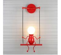 Applique murale - Humanoïde Créatif - Rouge - Métal anti-rouille - Culot E27 60W