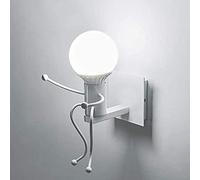 Applique Murale Humanoïde D'intérieur, Lampe Murale LED Créative, Applique Murale Moderne pour Chambre À Coucher, Chambre d'enfant, Couloir, Restaurant, Escalier, E27, Ampoule Non Incluse,Blanc