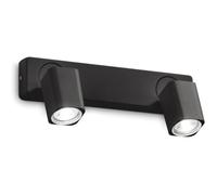 Applique murale - IDEAL LUX - RUDY AP2 SQUARE - Aluminium poudré (blanc/noir) - 2x GU10 35W - Diffuseurs réglables