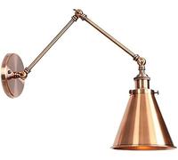 Applique Murale Industrielle À Bras Articulé Réglable, En Cuivre Rouge, Idéale Pour La Chambre, La Cuisine, Le Couloir, Le Salon Et La Décoration Intérieure./Cuivre Rouge/M:20+20 Cm