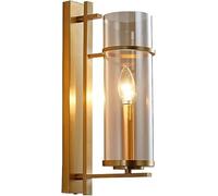 Applique murale industrielle d'intérieur, luminaires muraux en laiton avec abat-jour en verre, base de bougeoir E14, appliques murales industrielles post-modernes,suspension cuisine moderne