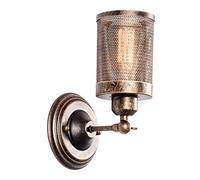 Applique murale industrielle, LULING Steampunk Steampunk Abat-jour en métal avec abat-jour en filet à l'intérieur, lampe murale vintage, douille réglable pour porche de garage Hallway（NO Bulb）