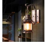 Applique Murale Industrielle Vintage en Bois - Marque - Modèle - Noir - Métal - Intérieur Maison de Campagne