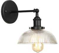 Applique Murale Industrielle Vintage en Verre Transparent avec Tige Réglable à 270° pour Salle De Bain Et Magasin, Spiral Dome