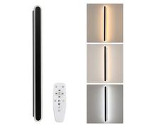 Applique Murale Intérieur, 22W Lampe Murale à Gradation avec Fonction Mémoire et Télécommande, Moderne Design Lignes Luminaires Murals Intérieur pour Chambre Salon Couloir Escalier, Noir, 80CM