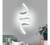 Applique Murale intérieur, 24W 2700LM Lampe Murale Spirale en Acrylique à Lumière Blanche Froide 6500K, Créative Éclairage Mural Moderne pour Le Salon, La Chambre à Coucher,L'escalier, Blanc