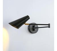 Applique Murale Intérieur de Style Industriel Bras Articulé Moderne Réglable Douille E26 Fer Forgé 1 Lumière Décoration pour Chambre Table de Chevet Couloir Salon Bureau