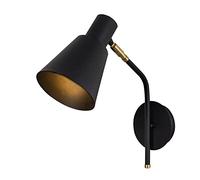 Applique Murale Interieur, Lampe Murale Industrielle Bois, Noir 14x36x40 cm