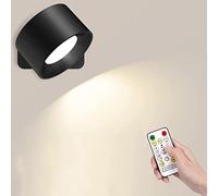 Applique Murale Interieur, Lampe Murale LED Rechargeable avec Télécommande ou Tactile, 3 Températures de Couleur et Luminosité Réglable, Lampe Murale sans fil pour Chevet de Chambre En Lisant
