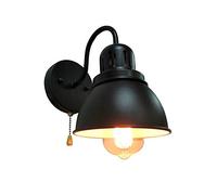 Applique Murale Intérieur Rétro Noir Fer, Lampe Murale Style Industrielle Lampe de Mur Loft avec Interrupteur à Tirette max.60W E27 Éclairage Edison pour Bar Chambre à Coucher Cuisine Restaurants Café