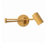 Applique Murale Intérieure en Aluminium Effet Bois Bras Extensible Orientable Abat-Jour Ø15 cm Douille E27