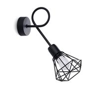 Applique Murale Intérieure Filaire Noire Rétro E27 Salon Bureau