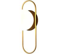 Applique Murale intérieure G9 pour Chambre, Couloir, Salle de Bain, Coiffeuse, Style Moderne médiéval doré avec Base en Verre Blanc crème, idéale pour Salon, Restaurant ou loft.