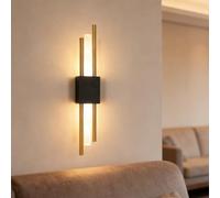 Applique Murale Intérieure LED, 40CM Lampe LED Murale Interieur Noir et Or