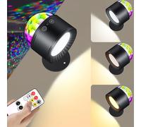 Applique Murale Intérieure LED Lampe de Chevet Sans Fil à Intensité Variable Tactile RVB Rechargeable Luminaires Muraux avec Télécommande Lampe de Tactile Rotatif à 360° pour Chambre Couloir Enfant