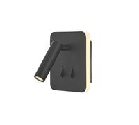 Applique murale intérieure liseuse Led carrée noir mat - - Cayman